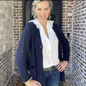 Women's Navy Blue Cardigan Sweater